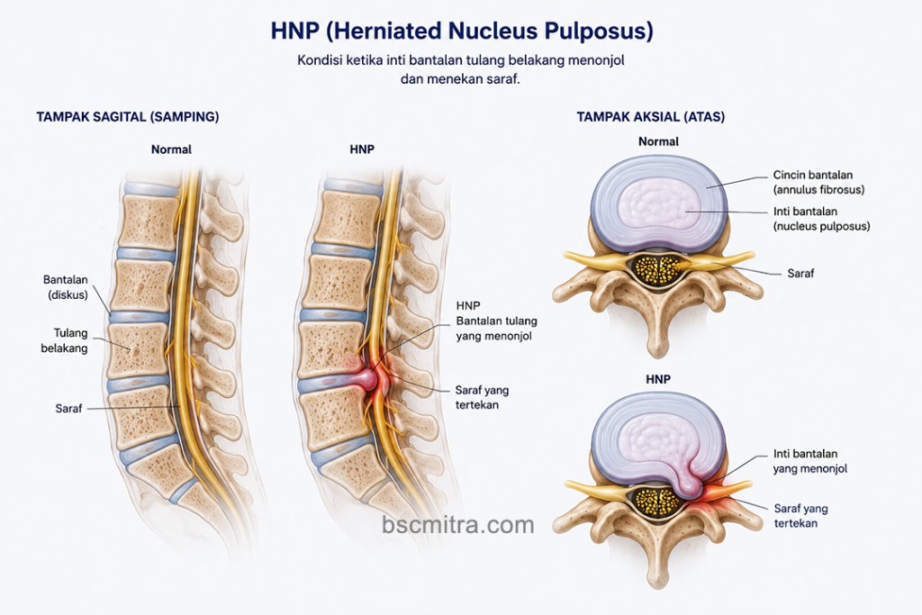 tampak saraf kejepit yang diakibatkan HNP